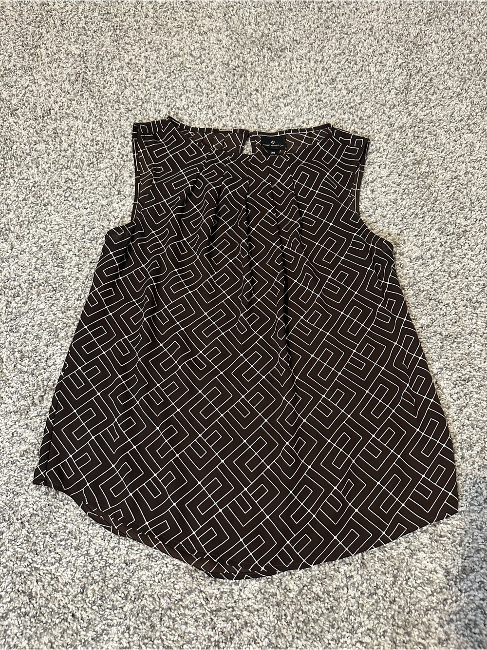 Brown Sleeveless Geometric Print Camisole